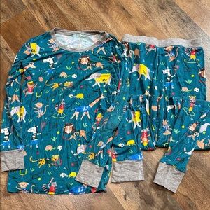 Little Sleepies Teal Animal Print Pajama Set
